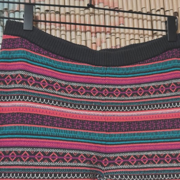Mossimo Supply Co. Fair Isle Style Sweater Leggings, Pink/Green Geometric, L - Picture 7 of 11